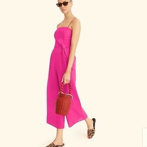 J Crew Petite tie-waist linen jumpsuit